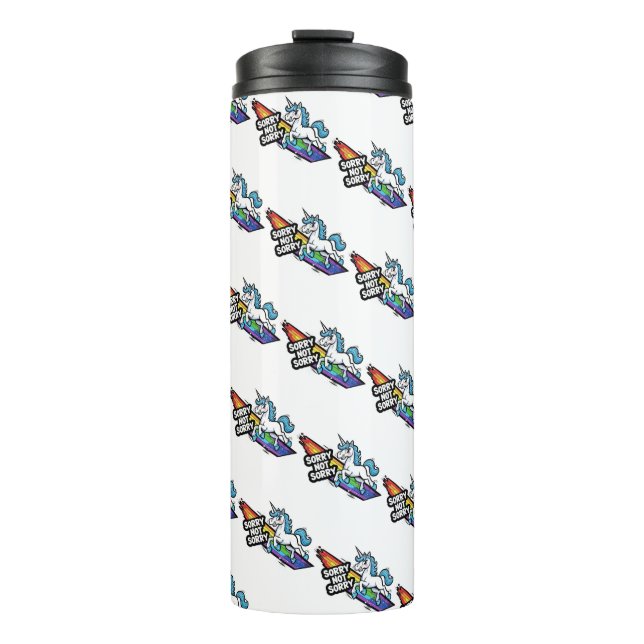 Garrafa Térmica Copo Térmico Unicórnio Sorry not Sorry (Frente)