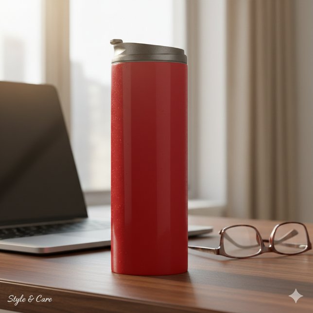 Garrafa Térmica Copo Térmico Vermelho Profundo e Elegante para Beb (Sleek Deep Red Thermal Tumbler for Hot Drinks)