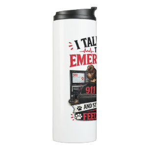 Garrafa Térmica Copo Tumbler Amante de Gatos Operador de 911