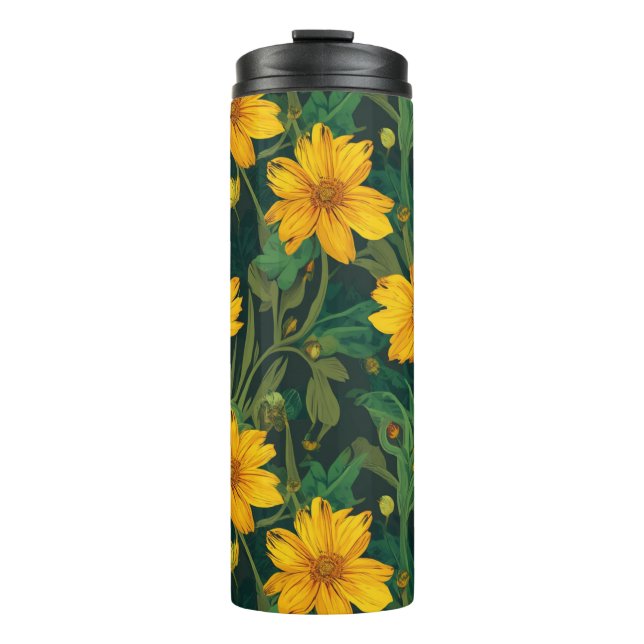 Garrafa Térmica Copos Térmicos com Padrão Floral (Frente)