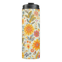 Copos Térmicos com Padrão Floral