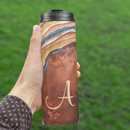 Garrafa Térmica Copper Blue Agate Geode Adicionar seu