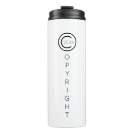 Garrafa Térmica Copyright Modern Typografic White