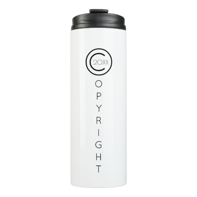 Garrafa Térmica Copyright Modern Typografic White (Frente)
