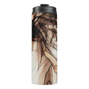 Garrafa Térmica Cor da Tinta Álcool. Textura de mármore feita pela
