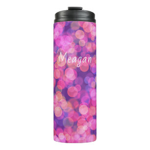 Garrafa Térmica Cor flutuante rosa-cinza bonito