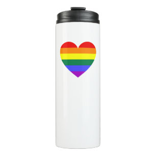Garrafa Térmica Coração Arco-Íris Orgulho gay LGBT