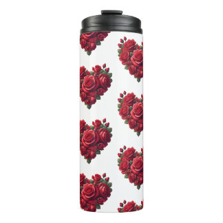Garrafa Térmica Coração de Rosas - Arte Floral Romântica