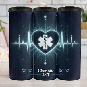 Garrafa Térmica Coração Pulsante de Luz Design de EMT Médico