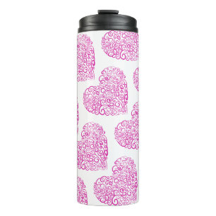 Garrafa Térmica Coração rosa para escrita manual espiral para o Di