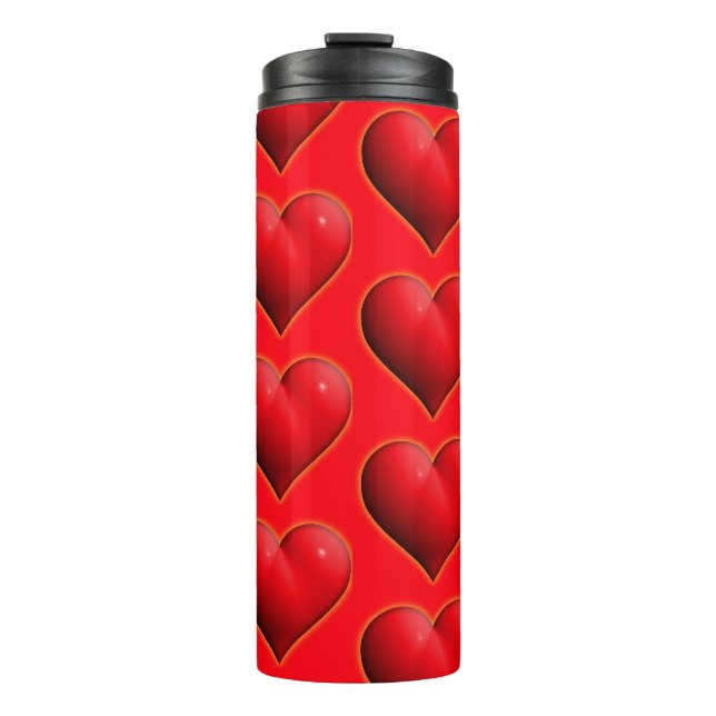 Garrafa Térmica Coração Vermelho Brilhante 3D (Frente)