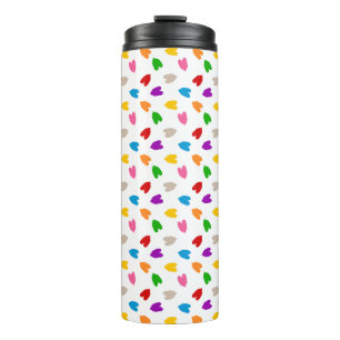 Garrafa Térmica Corações Coloridos De Amor Padrão Design Branco