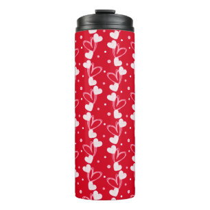 Garrafa Térmica Corações de Amor Doddles, Vermelho, Copo Térmico