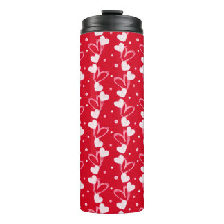 Garrafa Térmica Corações de Amor Doddles, Vermelho, Copo Térmico