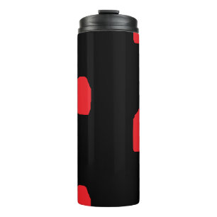 Garrafa Térmica Corações de amor vermelho em preto