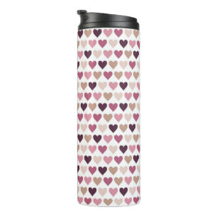 Garrafa Térmica Corações Mini Rosa e Motivo de Amor Romântico Amei