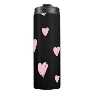 Garrafa Térmica Corações Rosa namorados: Amor Vintage.