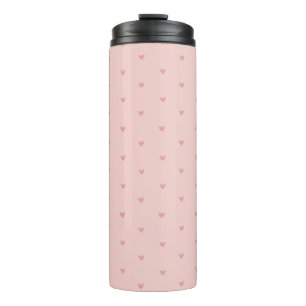 Garrafa Térmica Corações Rosa Pastel Fofos