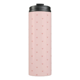 Garrafa Térmica Corações Rosa Pastel Fofos