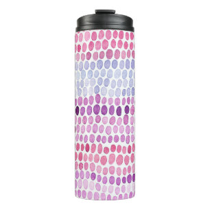 Garrafa Térmica Corante d'água listrado: Cinza Rosa Polka
