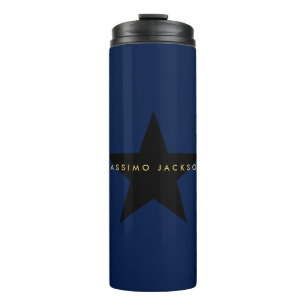 Garrafa Térmica Cores Azul Ouro Preto Estrela Profissional Tendênc