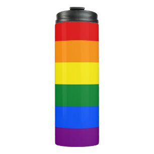 Garrafa Térmica CORES DO RAINBOW FLAG + suas ideias