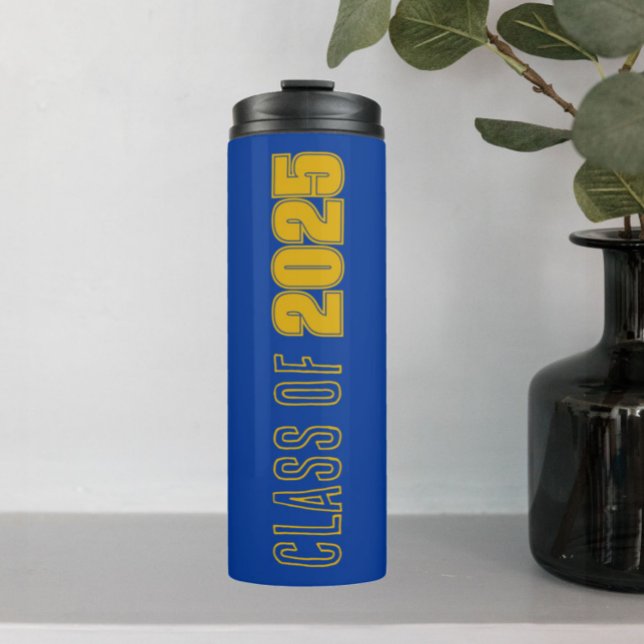 Garrafa Térmica Cores Escolares Azul Real e Dourado Ano de Turma (In Situ)