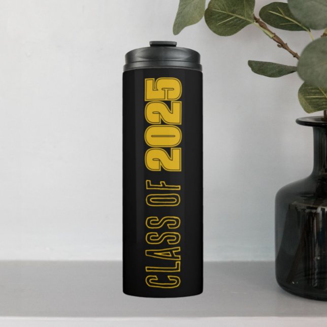 Garrafa Térmica Cores Escolares Preto e Dourado Ano de Graduação (In Situ)