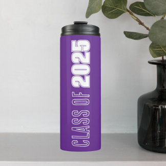 Garrafa Térmica Cores Escolares Roxo e Branco Ano de Graduação