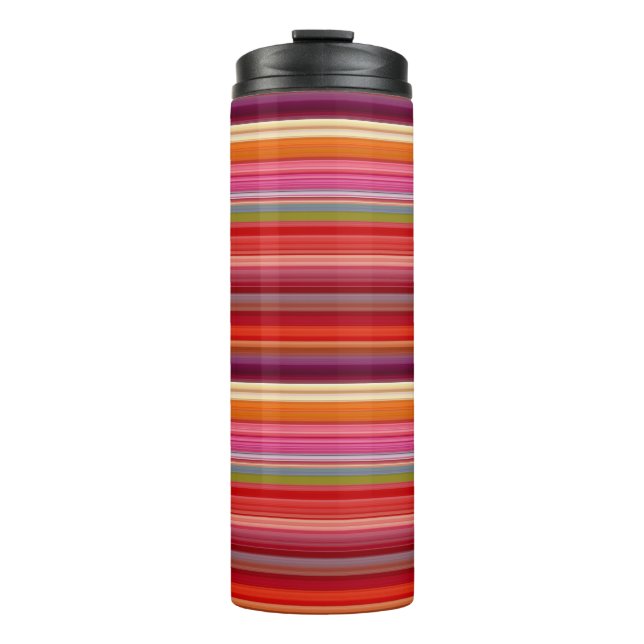 Garrafa Térmica Cores listradas de safra (Frente)
