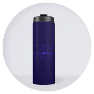 Garrafa Térmica Cores Roxas Modernas do Deep Purple Nome e Monog