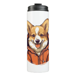 Garrafa Térmica Corgi Engraçado Vestindo Moletom