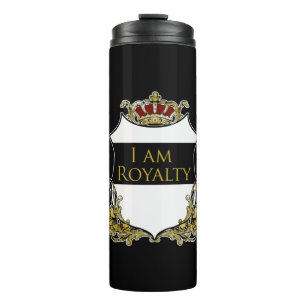 Garrafa Térmica Coroa Real de Luxo Crista de Ouro Escudo Motivacio