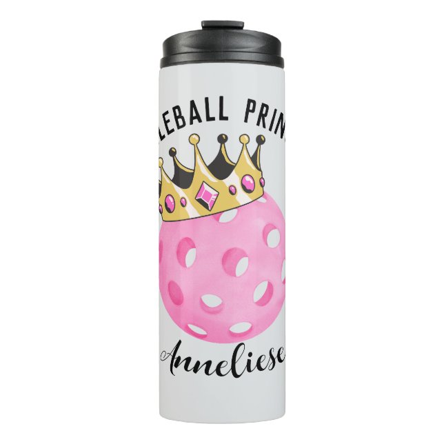 Garrafa Térmica Coroa Rosa, Princesa-Picada, Personalizada (Frente)
