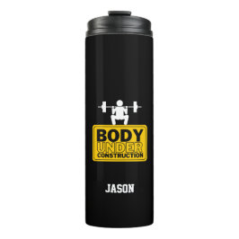 Garrafa Térmica Corpo Em Construção Nome Personalizado