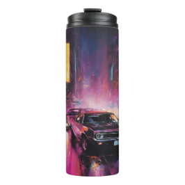 Garrafa Térmica Corrida noturna em Vibrant City