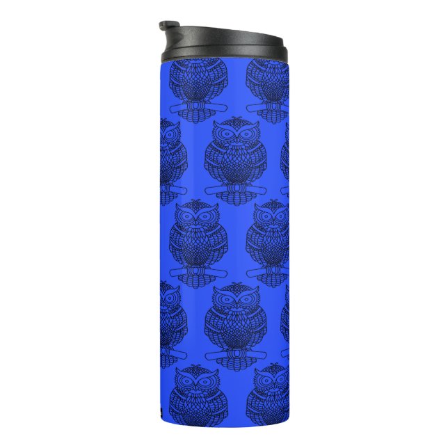 Garrafa Térmica Coruja (azul escuro) - Tumbler térmico (Rotação à direita)