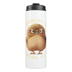 Garrafa Térmica Coruja Pássaro Muito Teimoso Para Sair Muito Estra