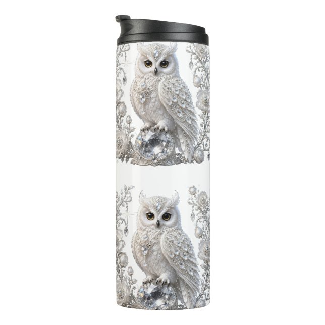 Garrafa Térmica Coruja Pérola Cristal Branco (Rotação à direita)