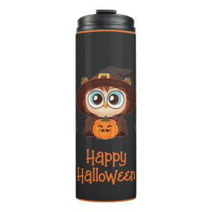 Garrafa Térmica Coruja/Queda/Outono/Halloween/abóbora