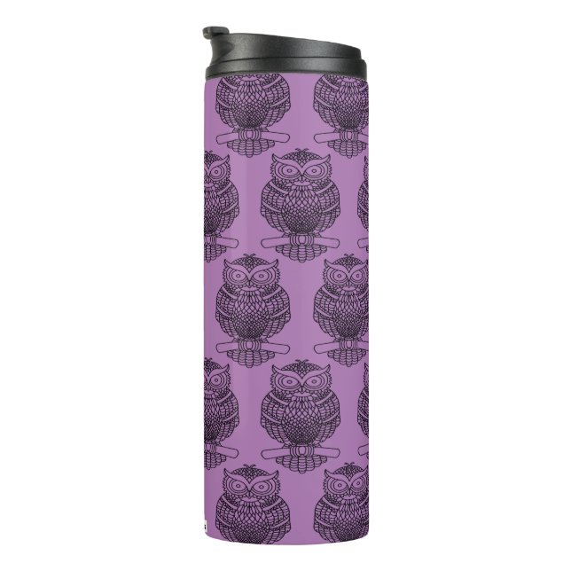 Garrafa Térmica Coruja (roxo) - Caneca Térmica (Rotação à direita)