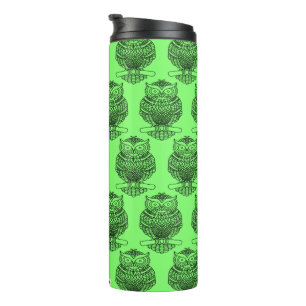 Garrafa Térmica Coruja (verde-neon) - Tumbler térmico