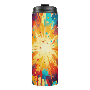 Garrafa Térmica Cosmic Burst Abstract Splatter Art