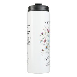 Garrafa Térmica Cosmic Sip • October Birth Flower Thermal Tumbler