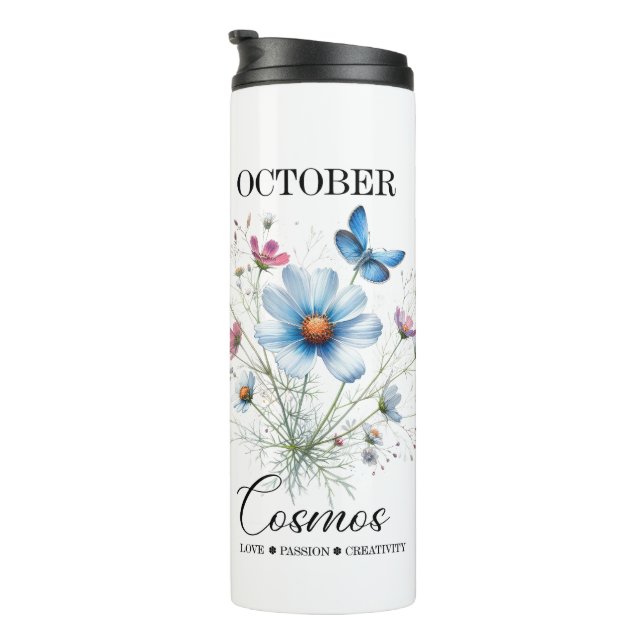 Garrafa Térmica Cosmic Sip • October Birth Flower Thermal Tumbler  (Rotação à direita)