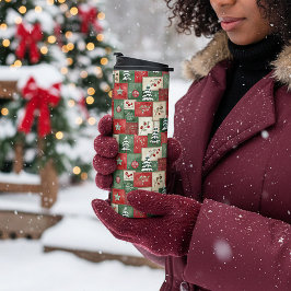 Garrafa Térmica Country patchwork christmas pattern