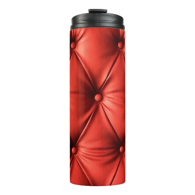 Garrafa Térmica Couro vermelho, textura (Frente)