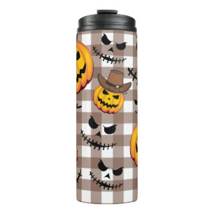 Garrafa Térmica Cowboy Jack O' Lanterna Halloween Pumpkin