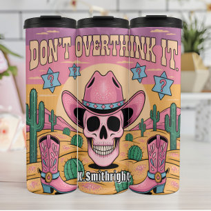 Garrafa Térmica Cowboy Pink Skull não pensa demais