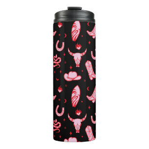 Garrafa Térmica Cowgirl Costeira Rosa Preta